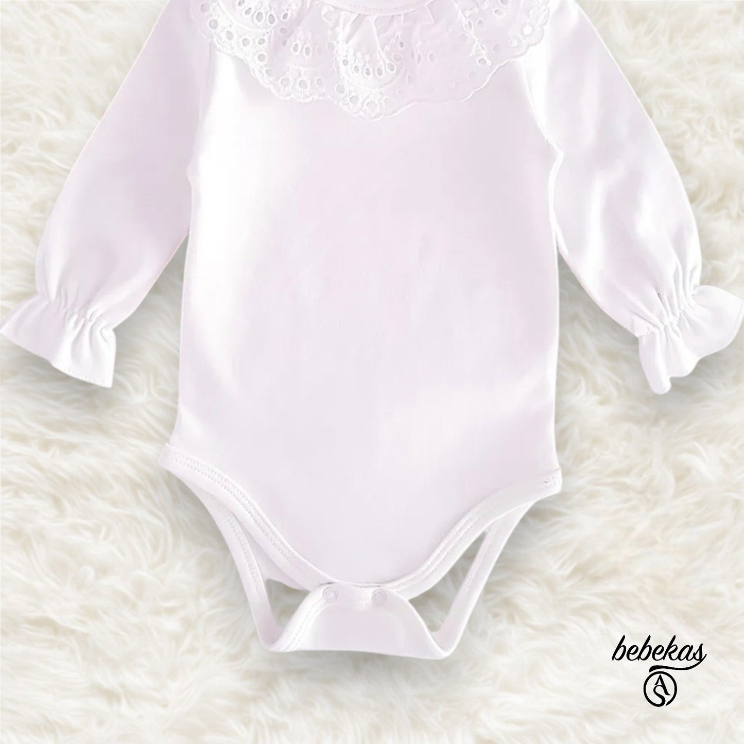 Kız Bebek %100 Pamuk Fiyonklu Body Somon Renk Elbise